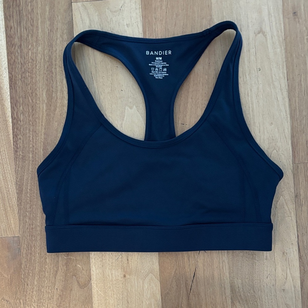 Bandier navy sports bra
